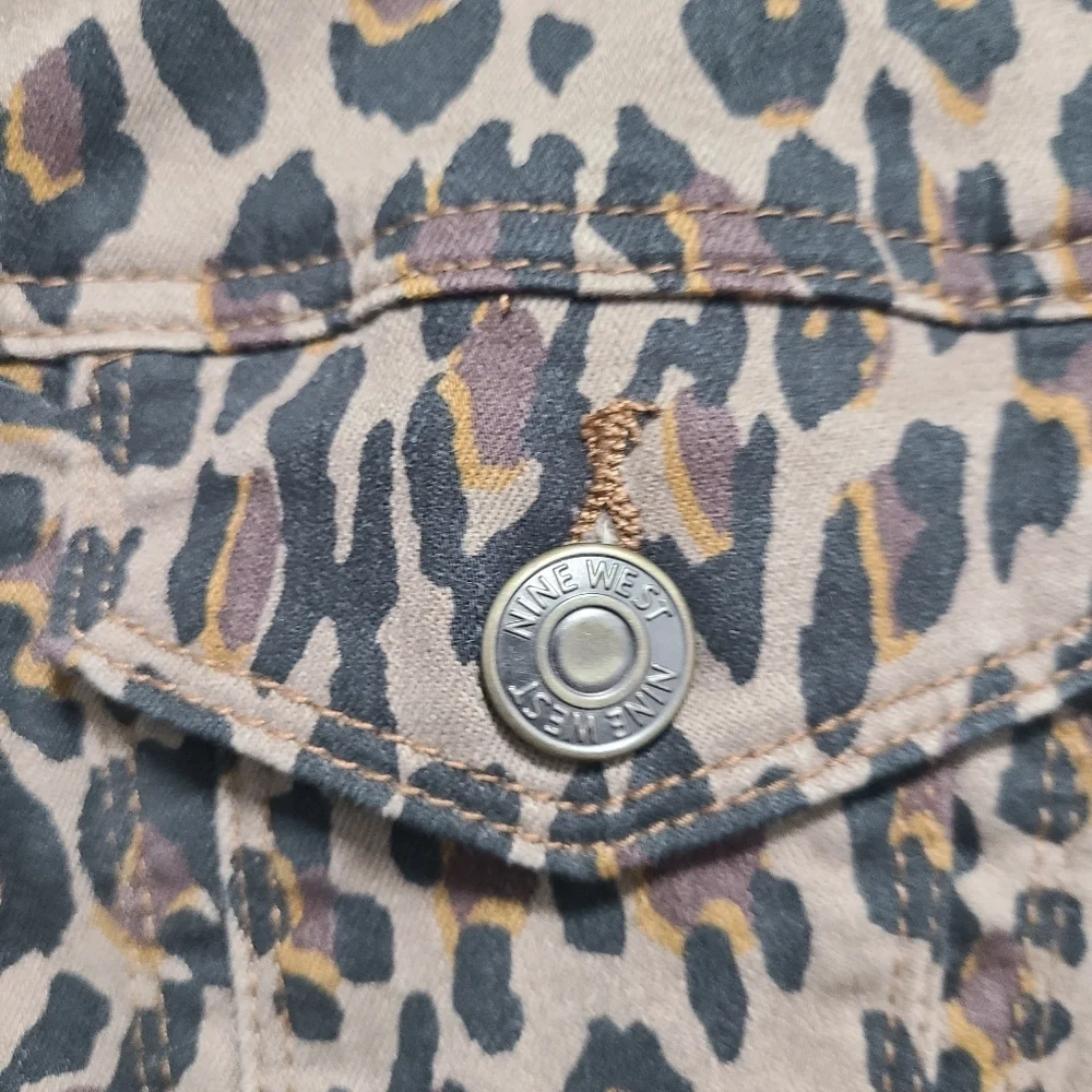 Nine‎ West Sarah Denim Jacket In Tan Bengal Bonanza Small